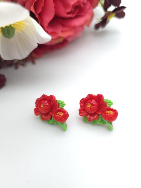 Blume XXL Pfingstrosen Ohrstecker